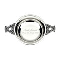 Example engraving (christening): "Noah James / Born 9th March 2027" inside the 2.5" Nickel Plated Quaich Bowl