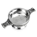 Example engraving (christening): "Freya Rose / Christened 4th April 2027" inside the 3.5" Pewter Quaich Bowl