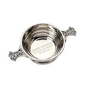 Example engraving (thank you): "David Wilson / 32 Years of Service / Thank You" inside the 3" Quaich Bowl Ribbed
Pewter