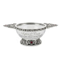 Example engraving (wedding): "Sophie & Craig / 19th June 2027" on the 4" Glass & Pewter Wedding Quaich Bowl