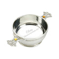 Example engraving (christening): "Olivia / Christened 3rd October 2027" inside the 4" Topaz Quaich Pewter