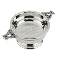 Example engraving (thank you): "Thank You Lorna / Bridesmaid / 22.05.27" inside the 5" Nickel Plated Quaich Bowl