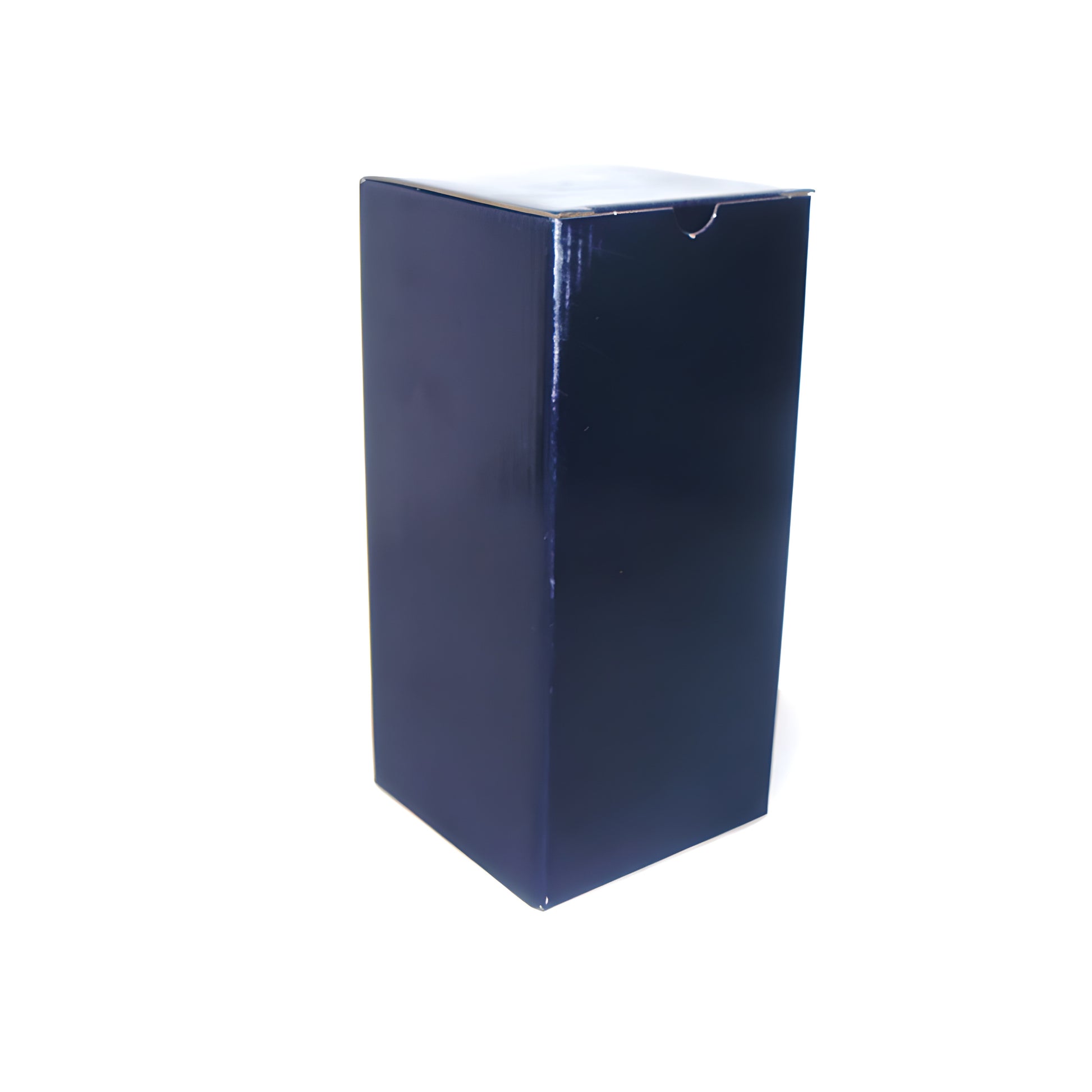 Rectangular blue cardboard box for goblets, 10x10x21.5 cm in dimensions.