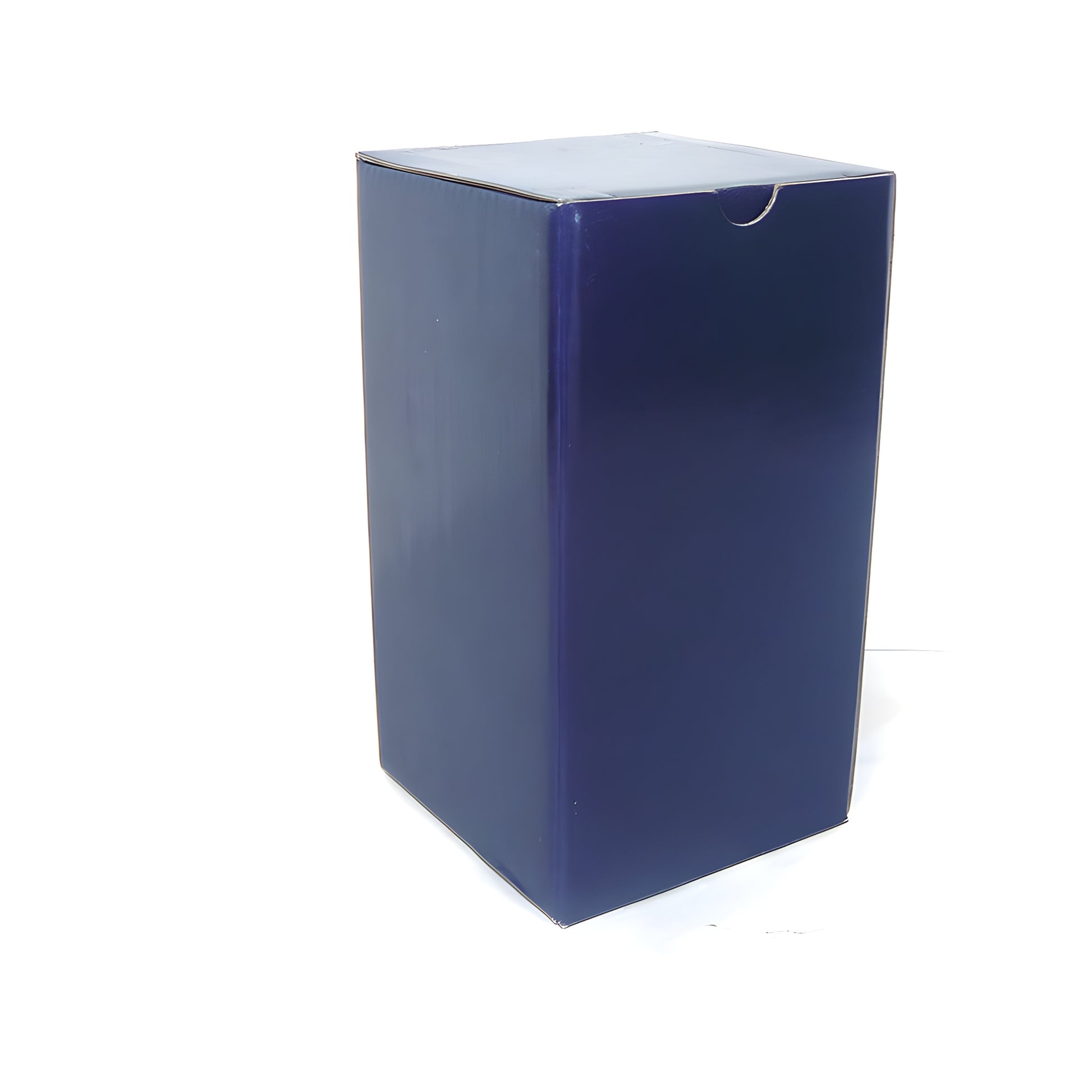 Blue box for storing or gifting wine glass, dimensions 9x9x16.5 cm.