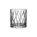 Crystal whiskey glass with intricate cut design