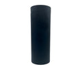 Black cylindrical wine gift box with textured paper surface.