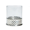 Glass with metallic base ideal for whisky and cocktails