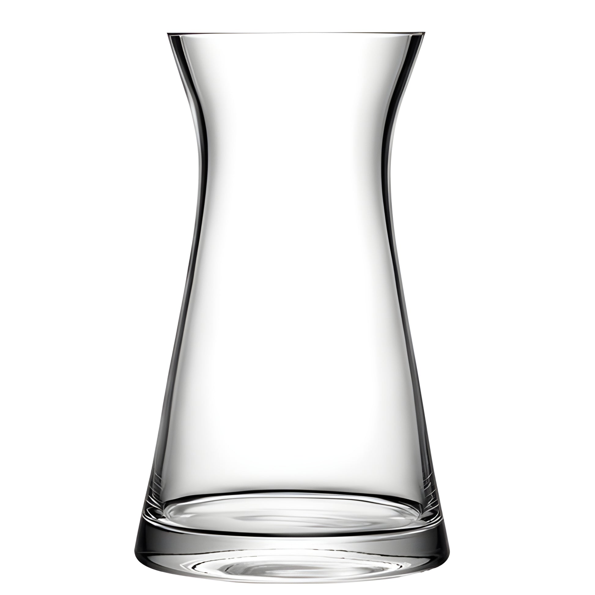 Clear glass vase with elegant concave design, ideal for mixed flower bouquets.