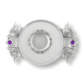 Elegant glass quaich bowl with thistle design and purple gemstones.