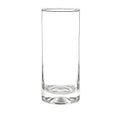 Tall clear hi-ball glass on white background