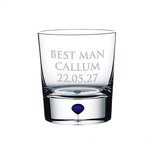 Example engraving (wedding party): "Best Man / Callum / 22.05.27" on the Intermezzo Dof Blue