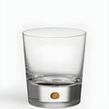 Crystal whiskey glass with gold detail at the base, 40cl capacity.