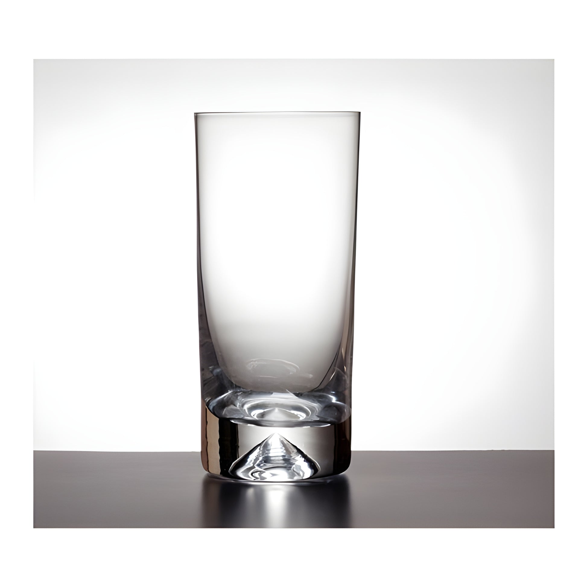 Clear Krosno hi-ball glass with modern crystal design on a surface.