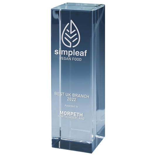 Simpleaf Crystal Award for Best UK Branch 2022 awarded to Morpeth.