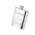 Example engraving (birthday): "Ross / 21st Birthday / 4th March 2027" on the Oblong 2 Celtic Band Flask