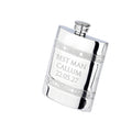 Example engraving (wedding party): "Best Man / Callum / 22.05.27" on the Oblong 2 Celtic Band Flask