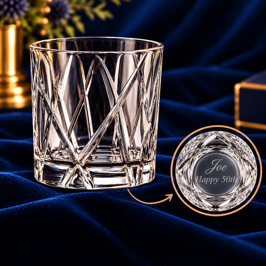 Personalised City Cut Crystal Whisky Glass 250ml