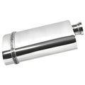Polished pewter Celtic hip flask with engraved band design.