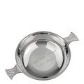 Example engraving (birthday): "Happy 60th Karen / Love always" inside the Silver Plated Celtic Quaich Bowl