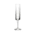 Crystal clear tall champagne flute glass with elegant design