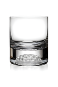 Clear 250ml tumbler with dimpled golf-like base design.