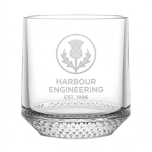 Example engraving (company logo): "HARBOUR ENGINEERING / EST. 1986" on the Tumbler With Inverted Base 330ml