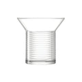 Clear ribbed glass vase with modern minimalist design
