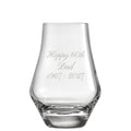 Example engraving (birthday): "Happy 60th / Dad / 1967 - 2027" on the Whisky Tasting Glass 185ml