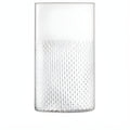 Textured glass decorative vase on white background.