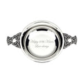 Example engraving (birthday): "Happy 60th Karen / Love always" inside the 2.5" Nickel Plated Quaich Bowl