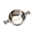 Example engraving (wedding): "Lauren & Ryan / 22nd May 2027" inside the 3" Quaich Bowl Ribbed
Pewter