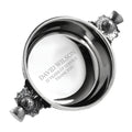 Example engraving (thank you): "David Wilson / 32 Years of Service / Thank You" inside the 3" Scottish Thistle Handle Pewter Quaich Bowl