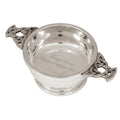 Example engraving (christening): "Freya Rose / Christened 4th April 2027" inside the 4" Highland Pewter Quaich