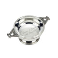 Example engraving (wedding): "Emma & Jamie / 12th June 2027" inside the 4" Nickel Plated Quaich Bowl