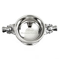 Example engraving (christening): "Olivia / Christened 3rd October 2027" inside the 4" Thistle Handle Pewter Quaich Bowl
