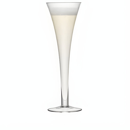 Elegant hollow stem champagne flute with slim design and clear glass.