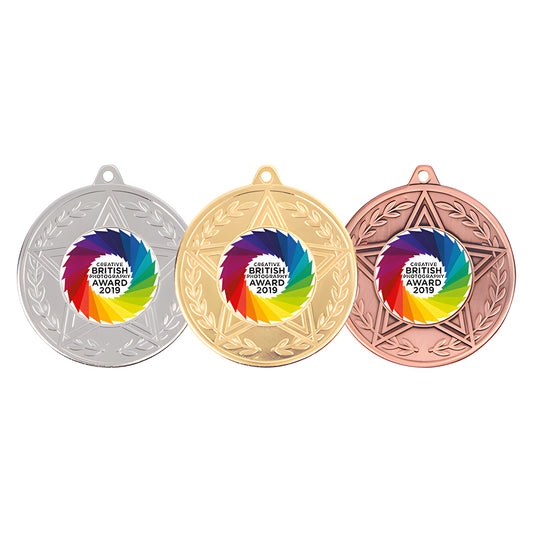 Gold, silver, and bronze medals for Creative British Award 2019.