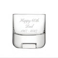 Example engraving (birthday): "Happy 60th / Dad / 1967 - 2027" on the Cask Whisky Glass Tumbler