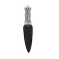 Celtic design sgian dubh with pewter handle and leather sheath