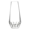 Clear crystal vase with modern design.
