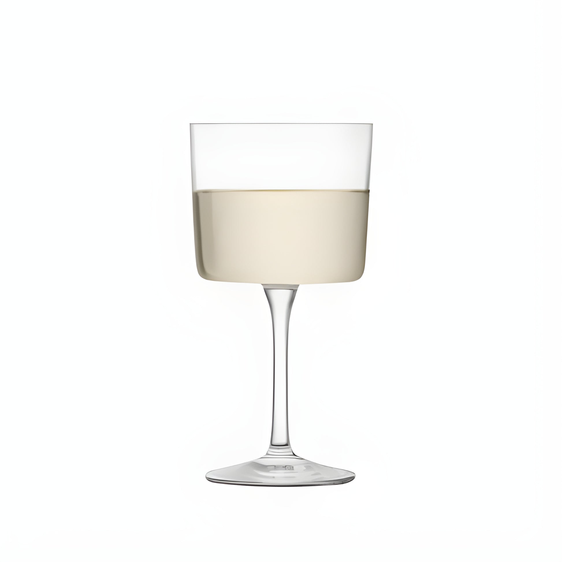250ml modern wine glass on white background
