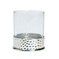 Hammered whisky glass with a silver textured base ideal for bourbon.