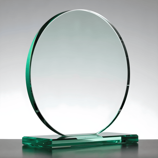 Blank jade round glass award for engraving