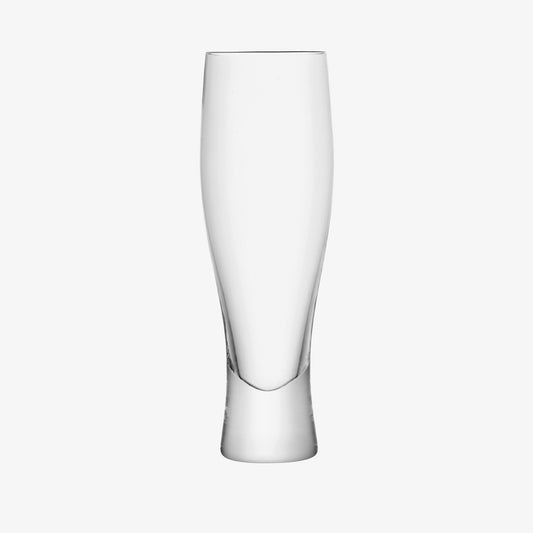 A tall, clear 400ml lager glass with an elegant design.