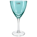 Teal handmade crystal wine glass by LSA International
