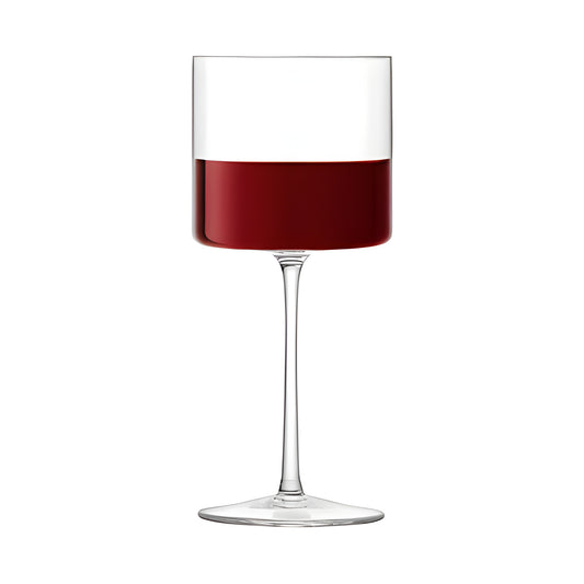 Modern Otis red wine glass 310ml with clear stem and elegant design.