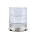 Example engraving (gift for dad): "Grandad's Dram / Love, Freya & Noah" on the Pewter Whisky Glass
