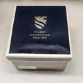 Finest handmade pewter box with lion emblem on lid.