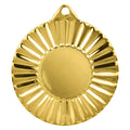 Gold round blank medal with embossed edge for awards.
