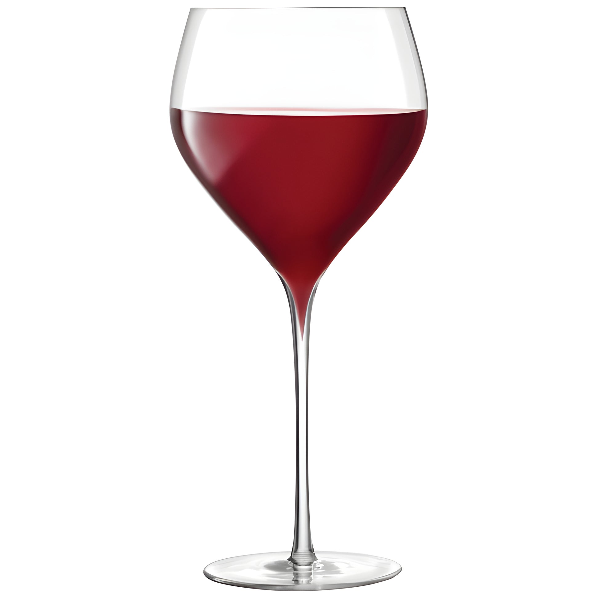 Savoy 590ml red wine glass with premium long stem and clear crystal design.